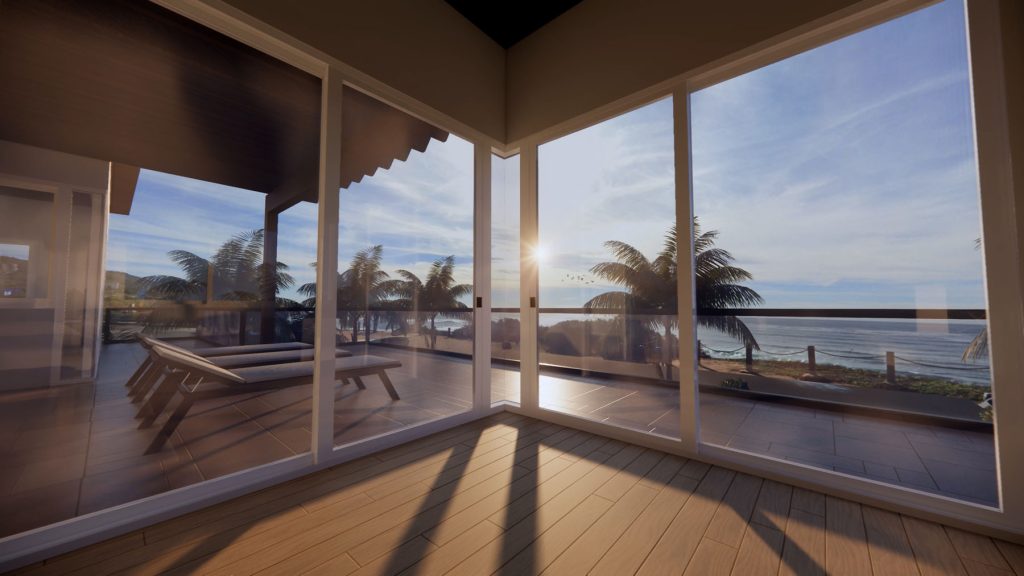 Tropical view with TonyView corner window product