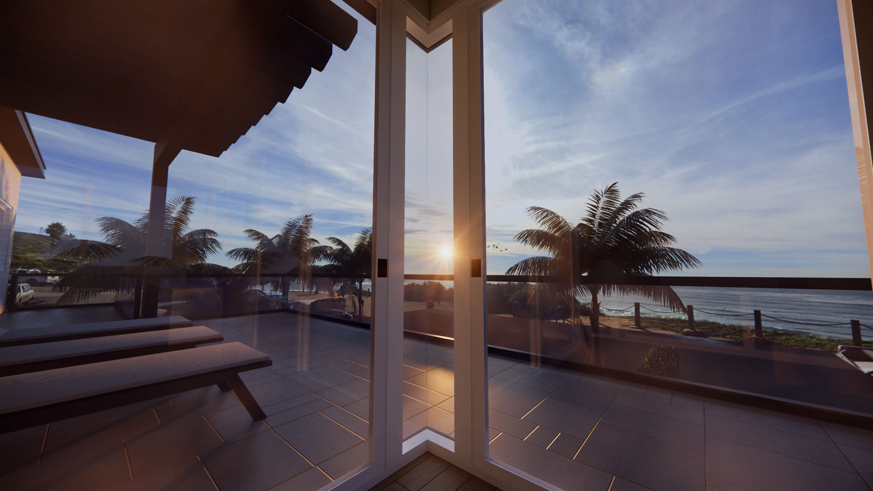 Bedroom view with TonyView corner window product