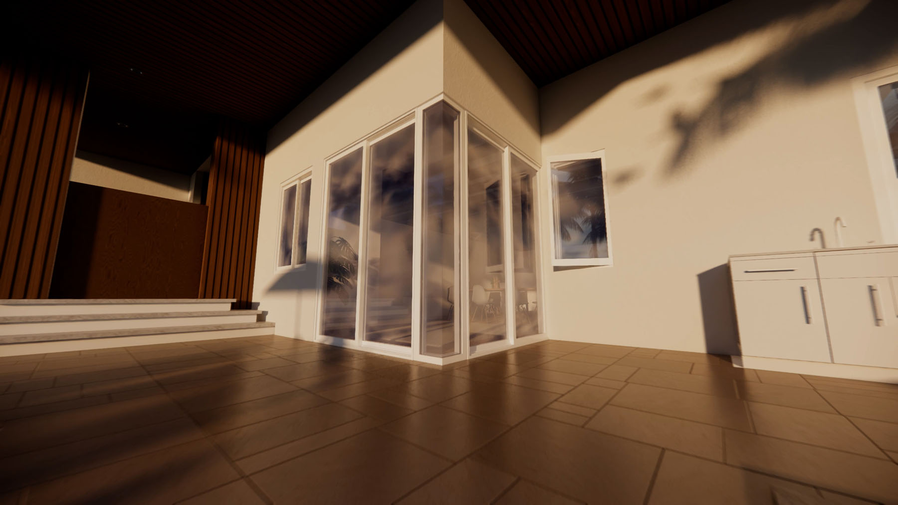 Exterior of TonyView corner window product